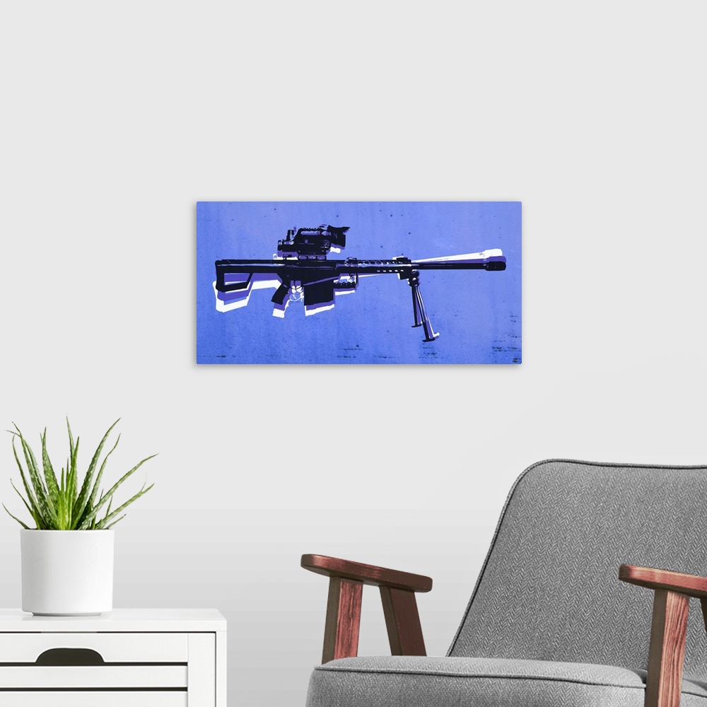 A modern room featuring M82 Sniper Rifle 50 cal with Scope