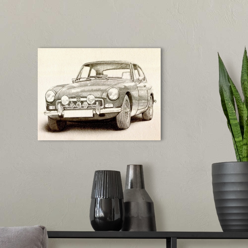 A modern room featuring The MG MGB was a British Sports Car released in May 1962 as a replacement for the MGA version. It...
