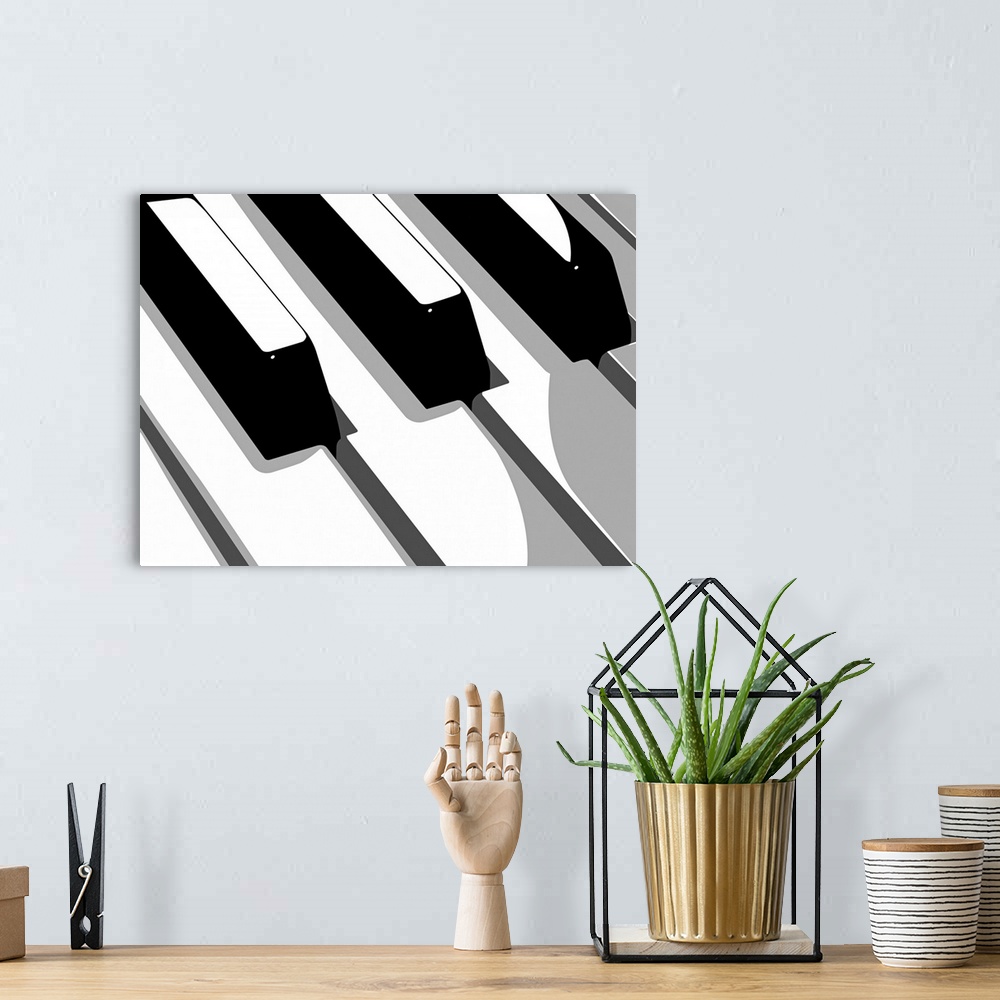 A bohemian room featuring Piano Keyboard Pop Art