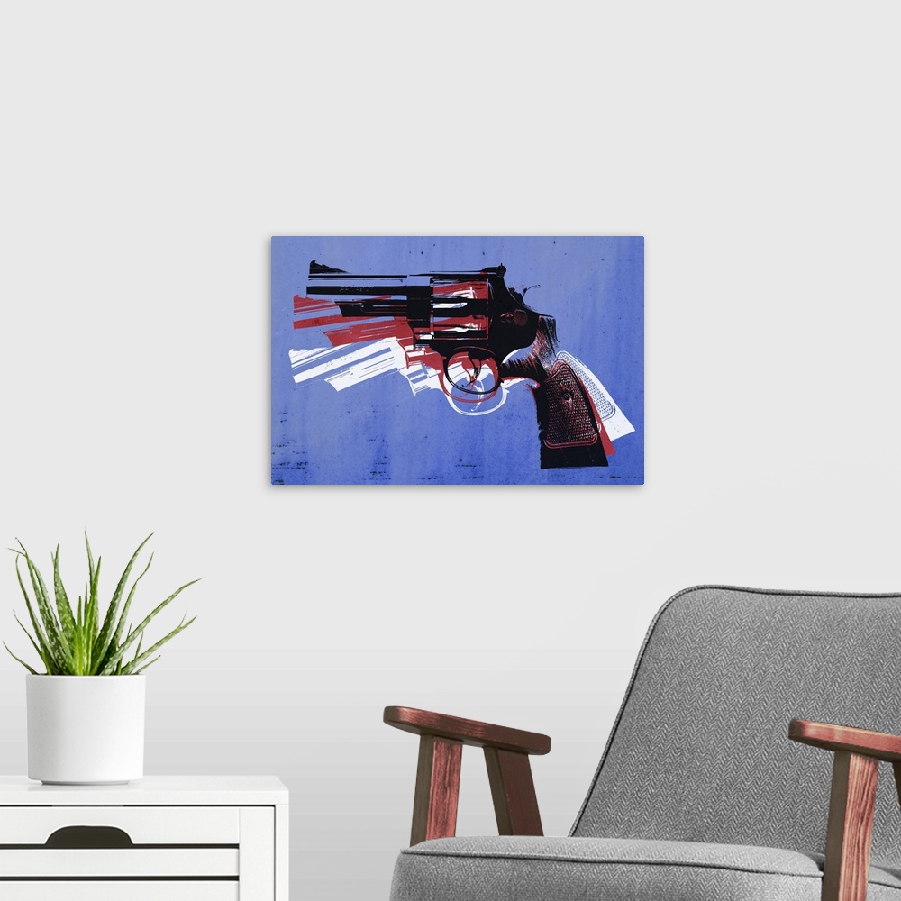A modern room featuring Revolver in Blue