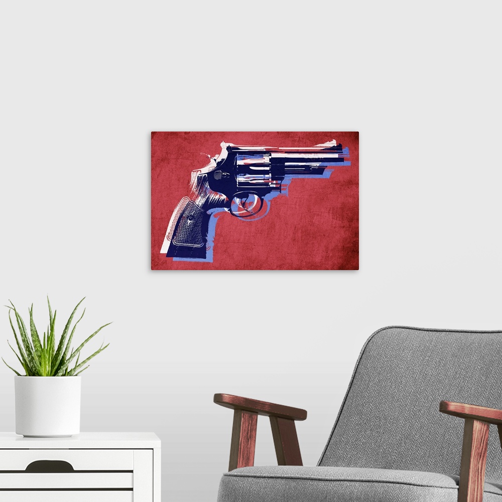 A modern room featuring Revolver in Red