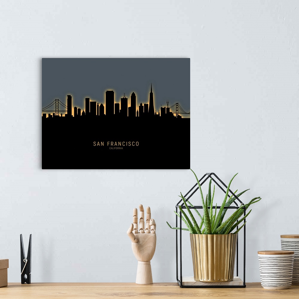 A bohemian room featuring Skyline of San Francisco, California, United States.