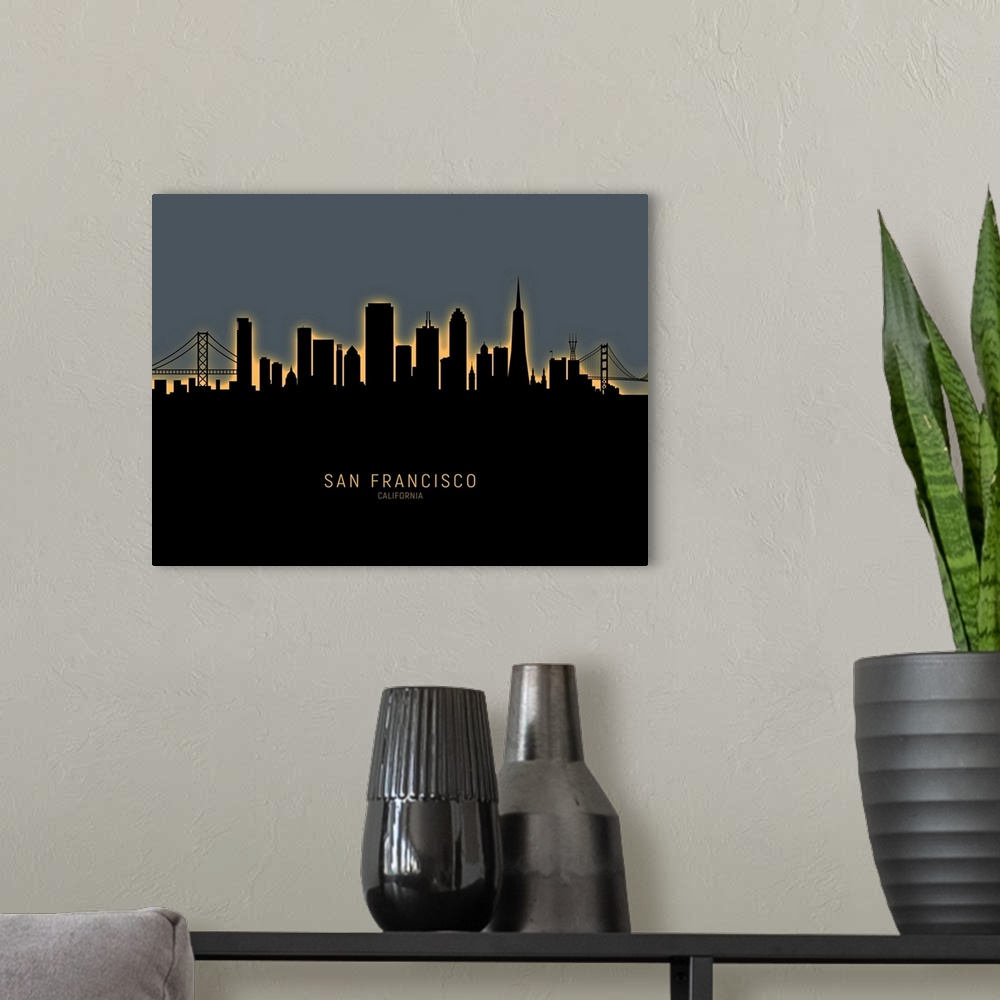 A modern room featuring Skyline of San Francisco, California, United States.