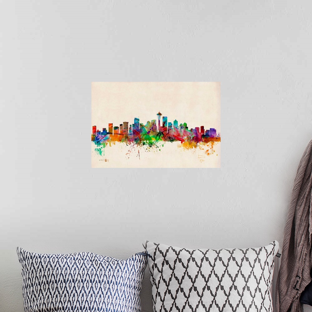 A bohemian room featuring Seattle Skyline