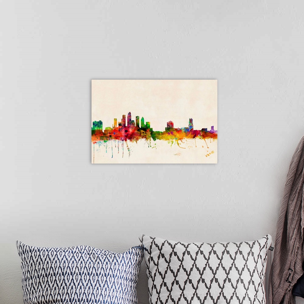 A bohemian room featuring Tampa Skyline