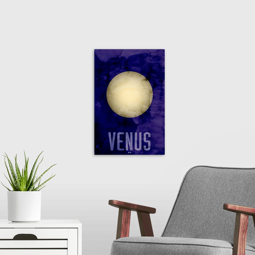 A modern room featuring The Planet Venus, number 2 in a set of 9 prints featuring the planets of our Solar System. Venus ...
