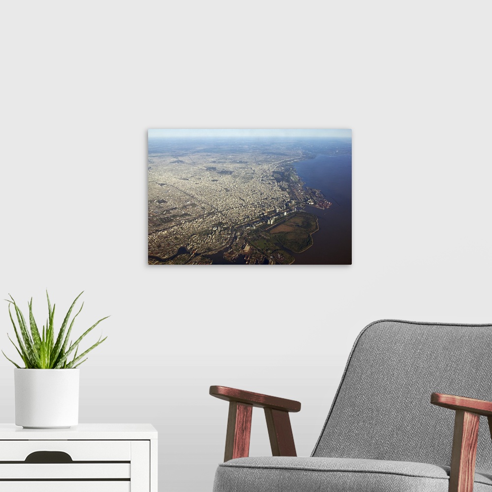 A modern room featuring Aerial of Buenos Aires, Buenos Aires, Argentina.