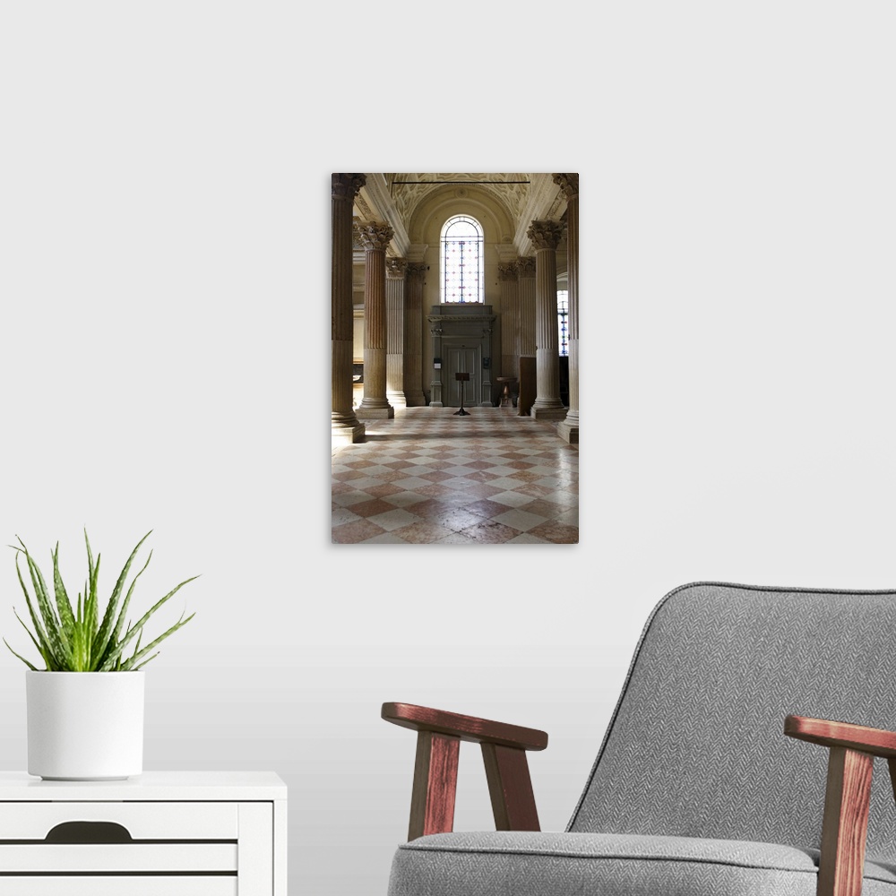 A modern room featuring The Duomo di Mantova (cathedral) is the main church in Mantua, Lombardy ,