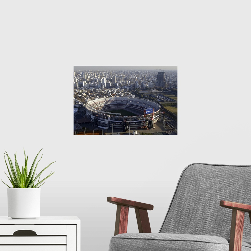 A modern room featuring Flying South from Salta to Buenos Aires: Estadio Monumental in Barrio River.
Here play River Plat...