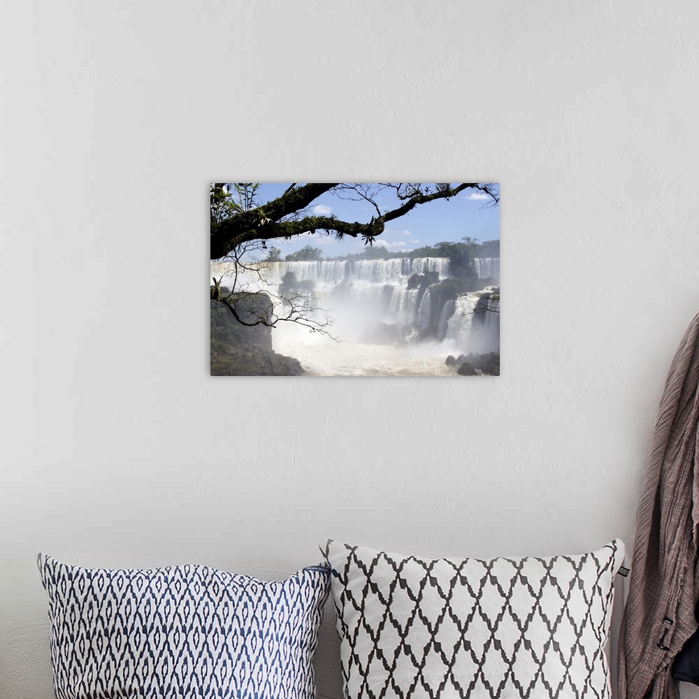 A bohemian room featuring Iguassu Falls, waterfall jungle and tree