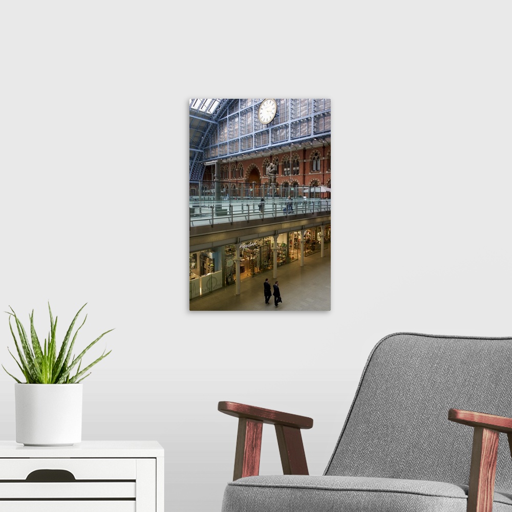 A modern room featuring King's Cross, St. Pancras Station, London, UK.