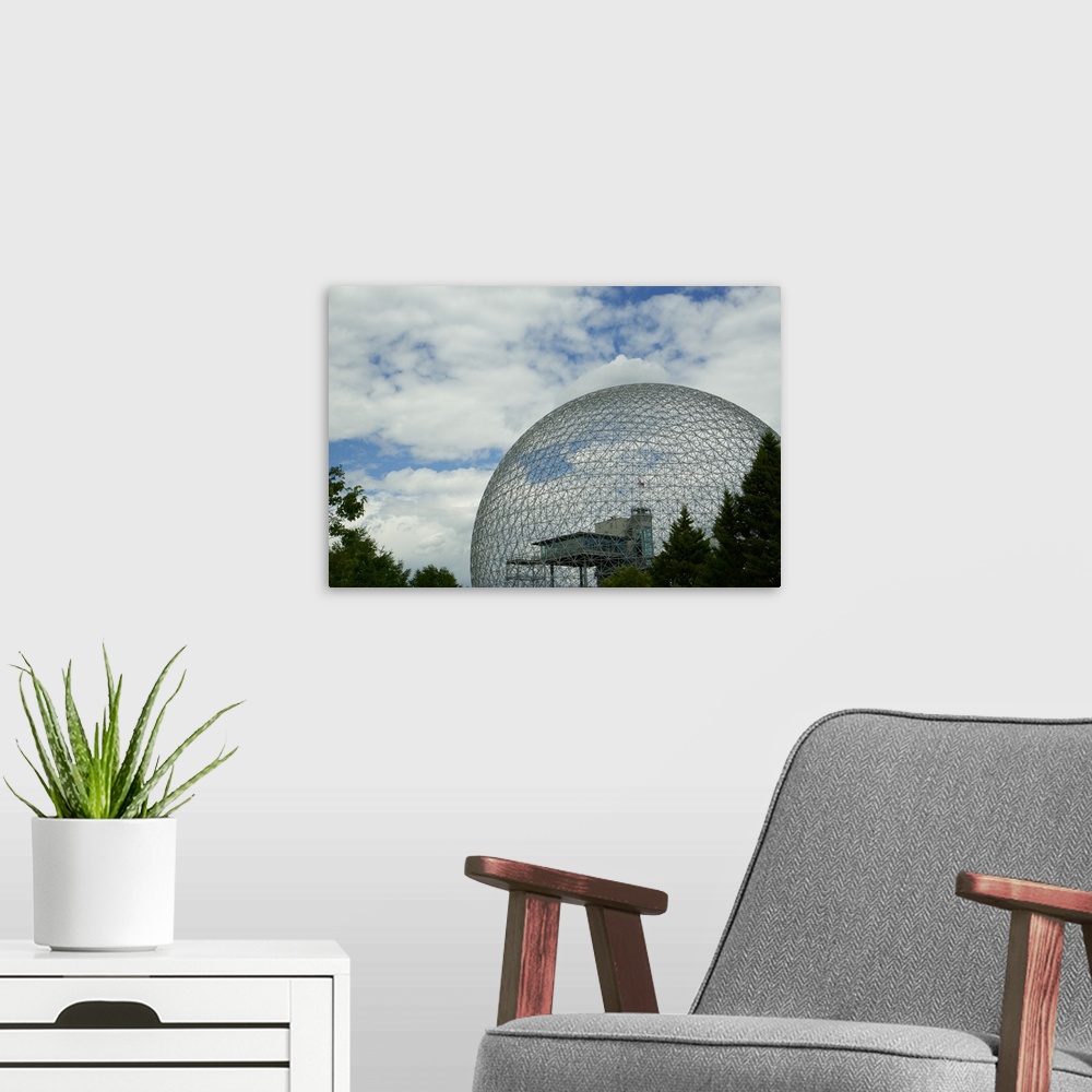 A modern room featuring La Biosphere, Montreal, Quebec, Canada.