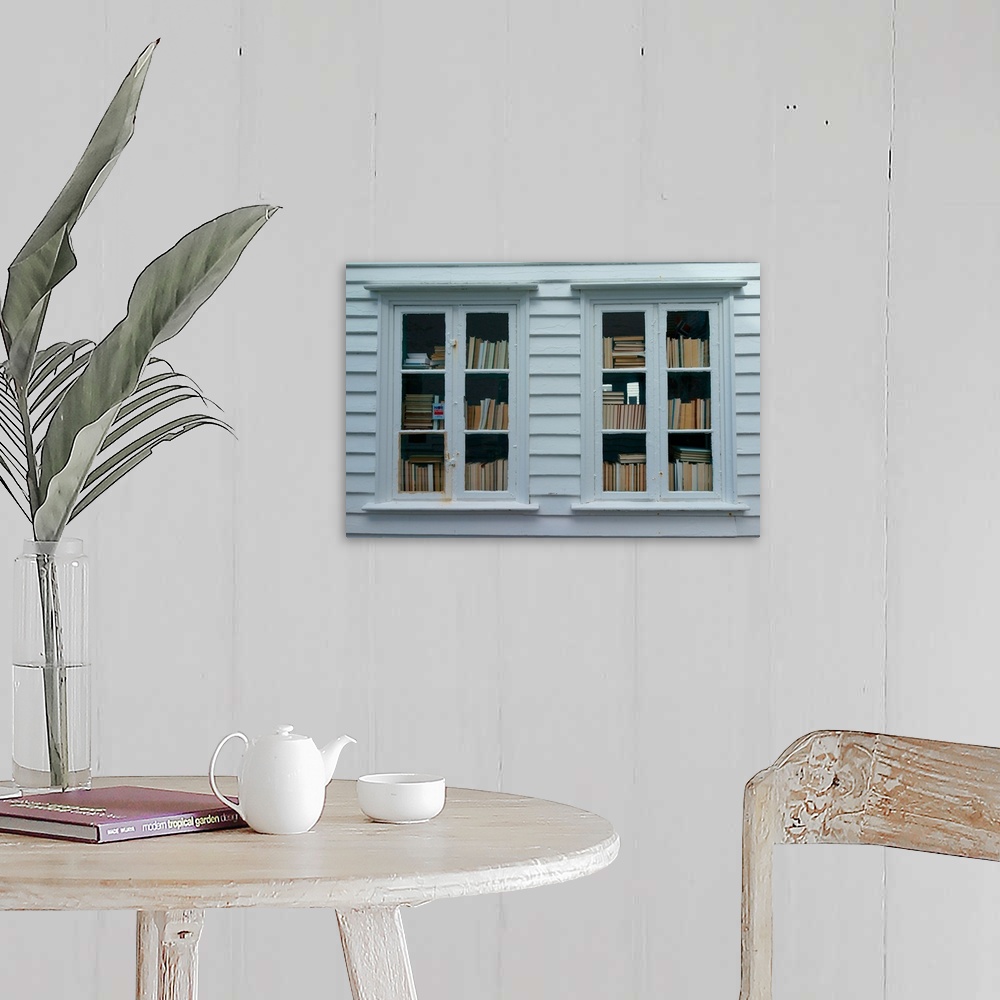 A farmhouse room featuring Norway, Skudeneshavn: windows as bookshelves