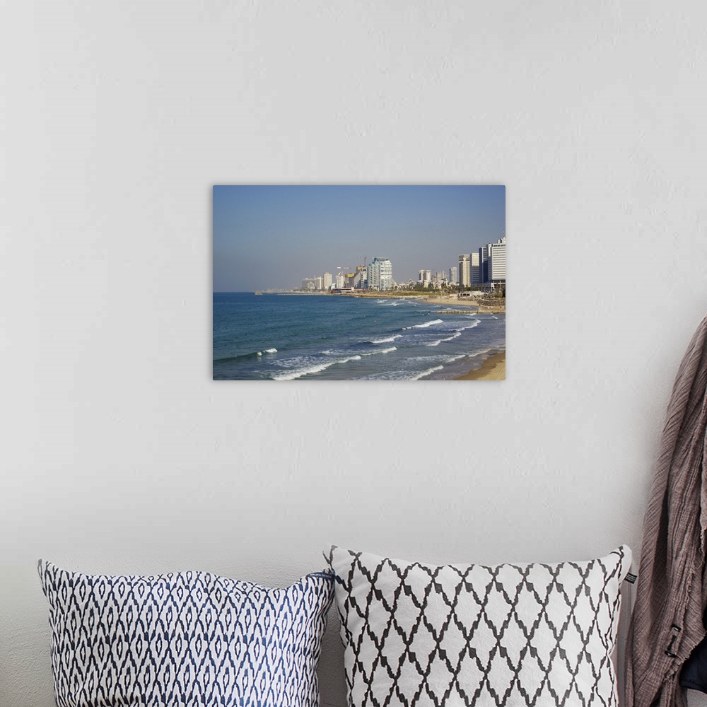 A bohemian room featuring Tel Aviv coastline, Tel Aviv, Israel.