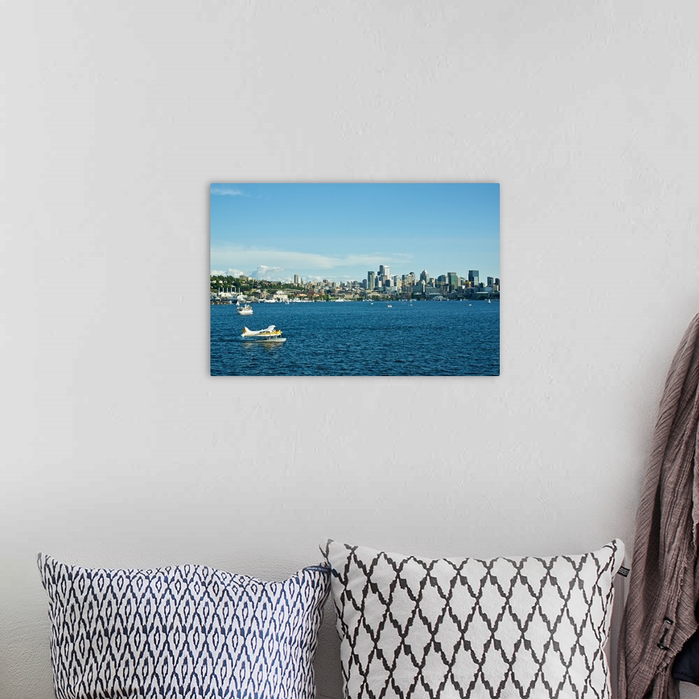 A bohemian room featuring Usa, Washington State, Seattle: Lake Union and Downtown view from Gas Works Park