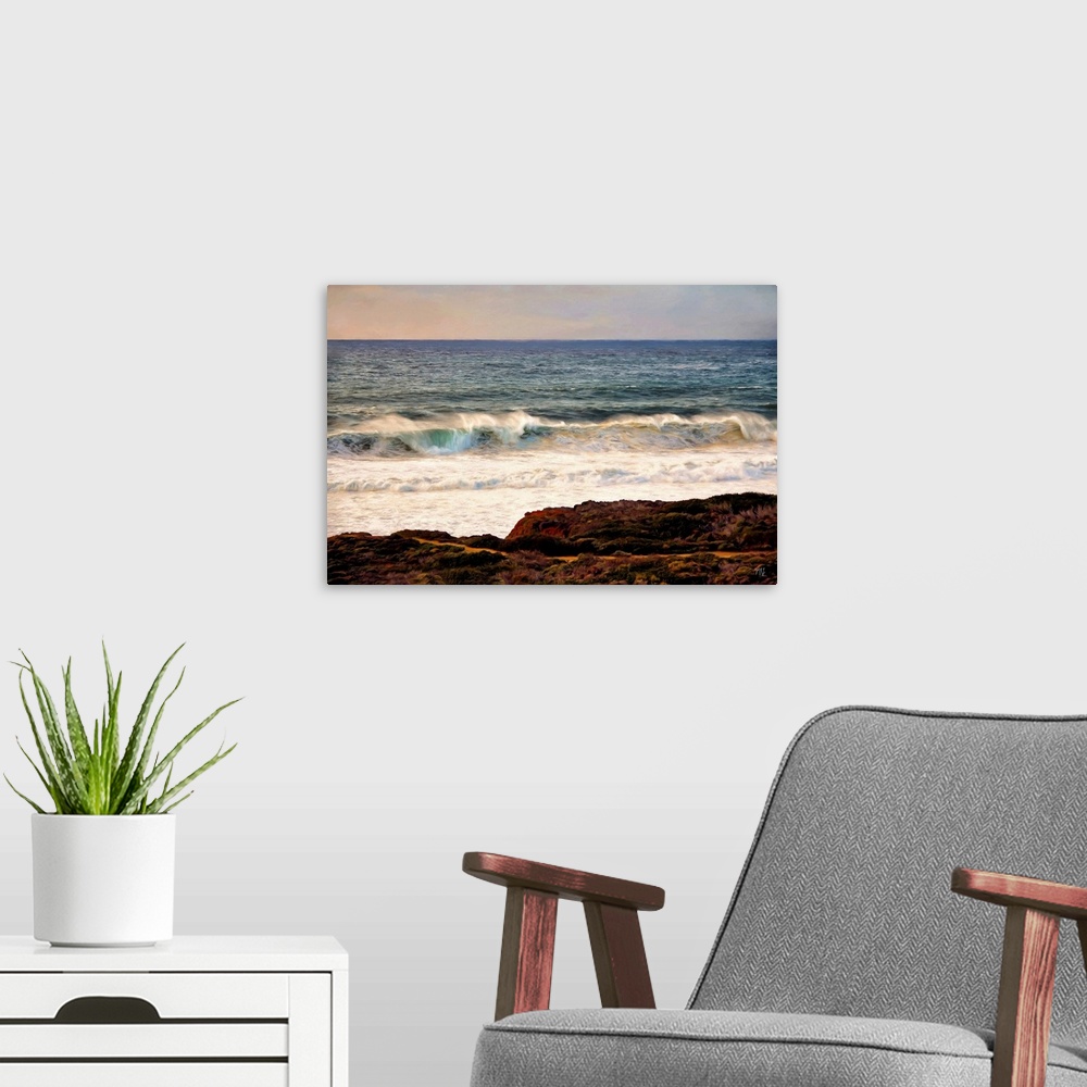 A modern room featuring Following a storm, the waves in Big Sur can be big, powerful and explosive. Sometimes they pull u...