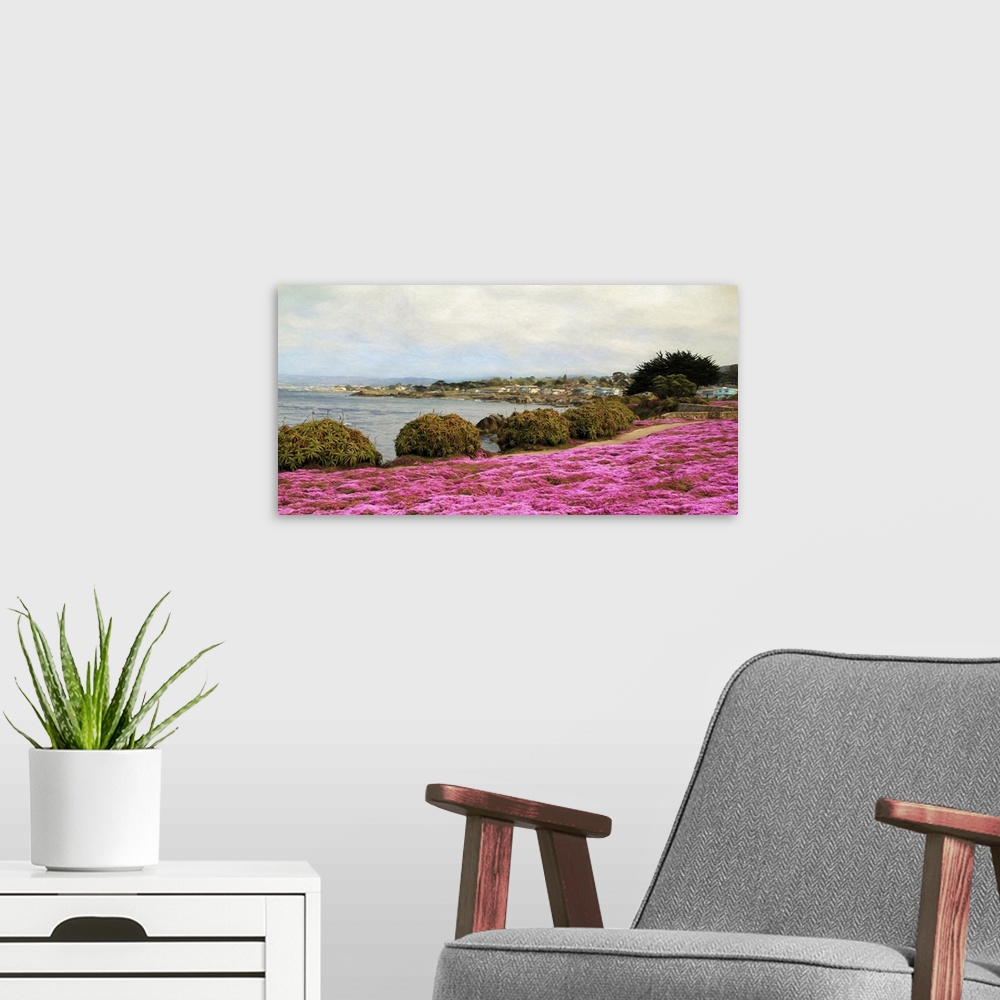 A modern room featuring In the spring, miles of coastline of the quaint town of Pacific Grove are covered with pink flowe...
