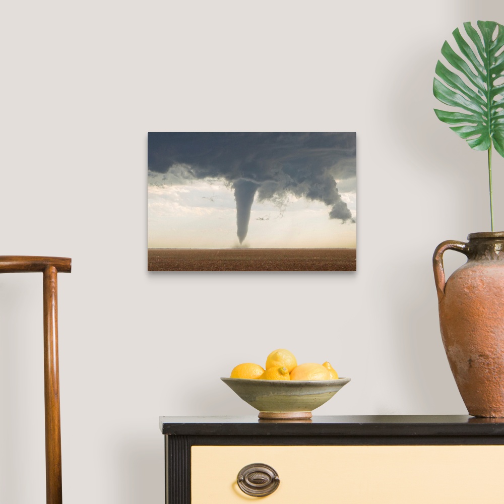 A traditional room featuring A classic spring tornado developed from a supercell thunderstorm.