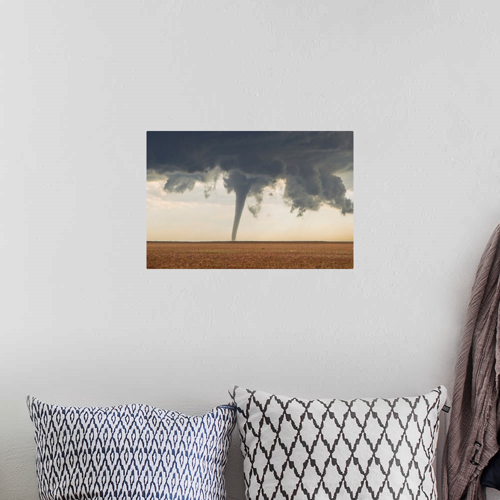 A bohemian room featuring A classic spring tornado developed from a supercell thunderstorm.