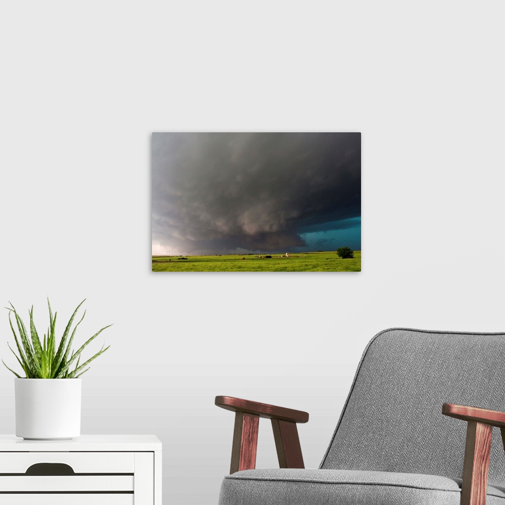 A modern room featuring Historic deadly wallcloud that produced the largest tornado in history, responsible for at least ...