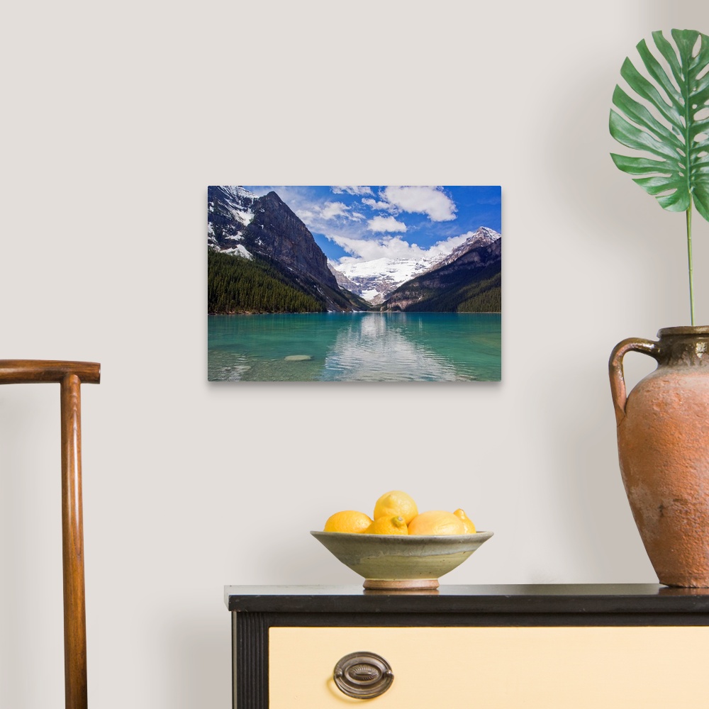 A traditional room featuring Clear, clean water and majestic mountain scenery at Lake Louise.