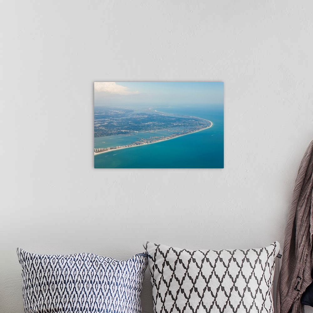 A bohemian room featuring Aerial view of the Tampa area and the west coast beaches of Florida.