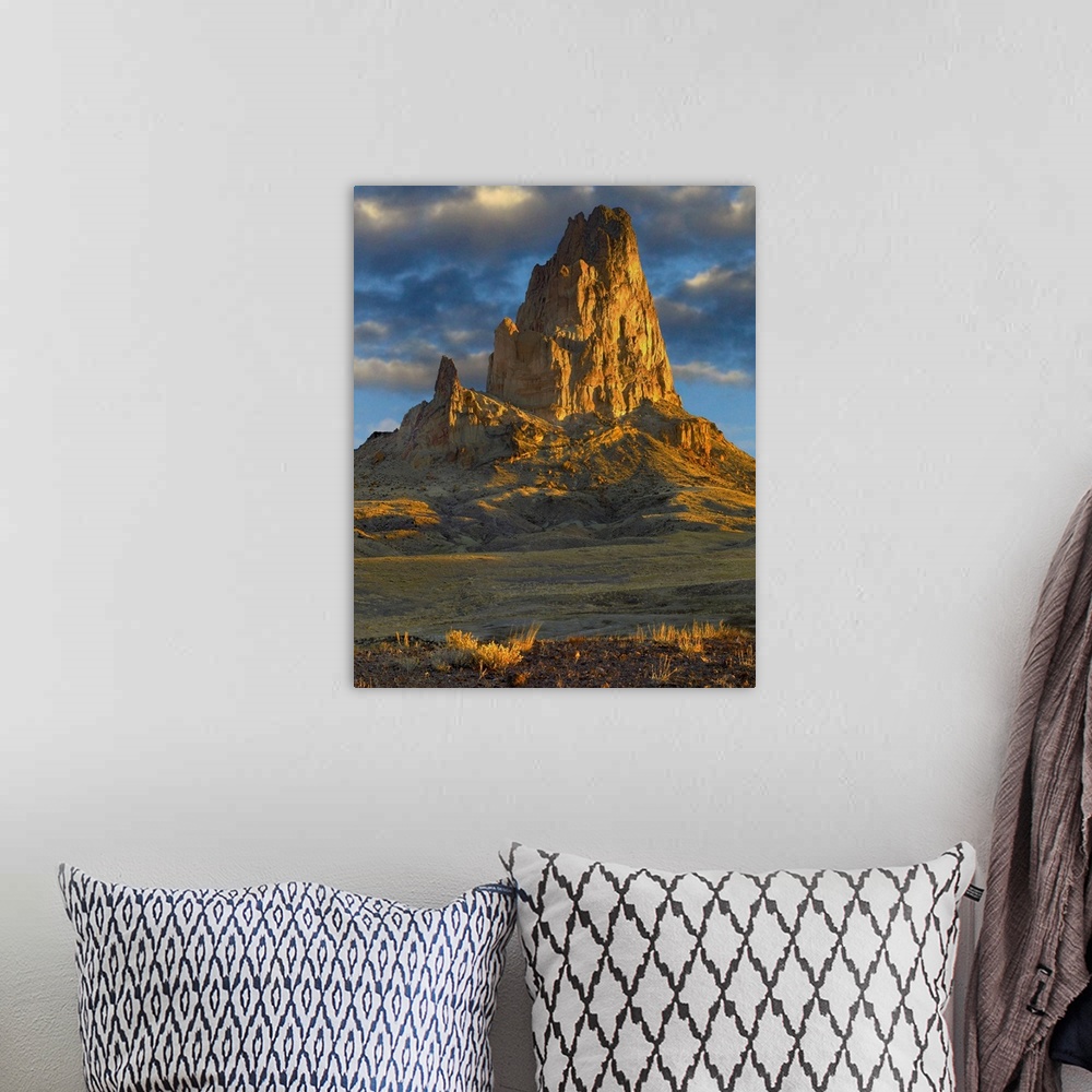 A bohemian room featuring Agathla Peak, Monument Valley Navajo Tribal Park, Arizona