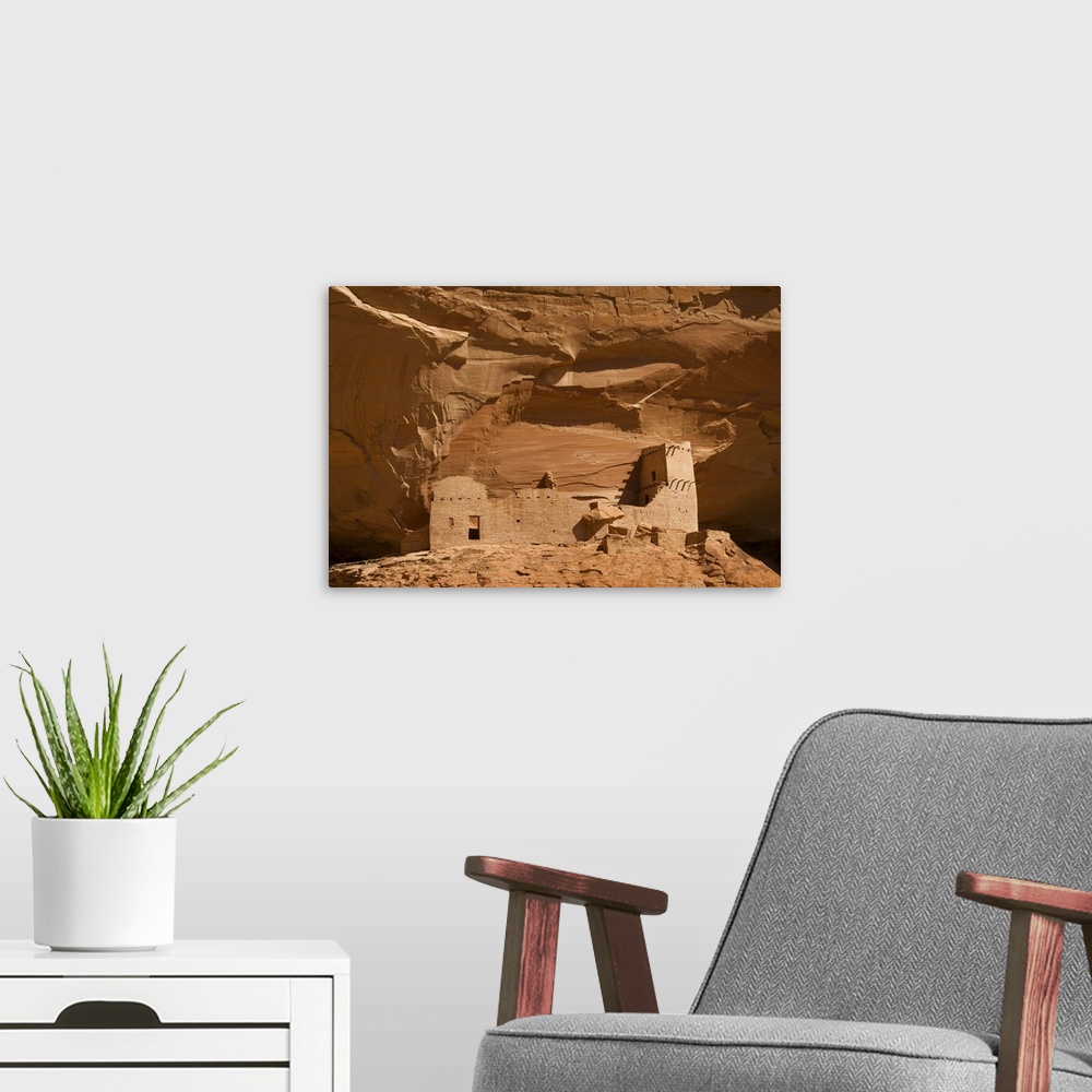 A modern room featuring Anasazi Indian cliff dwellings, Canyon de Chelly National Monument, Arizona