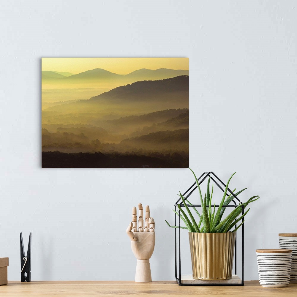 A bohemian room featuring Appalachian Mountains from Doughton Park, Blue Ridge Parkway, North Carolina