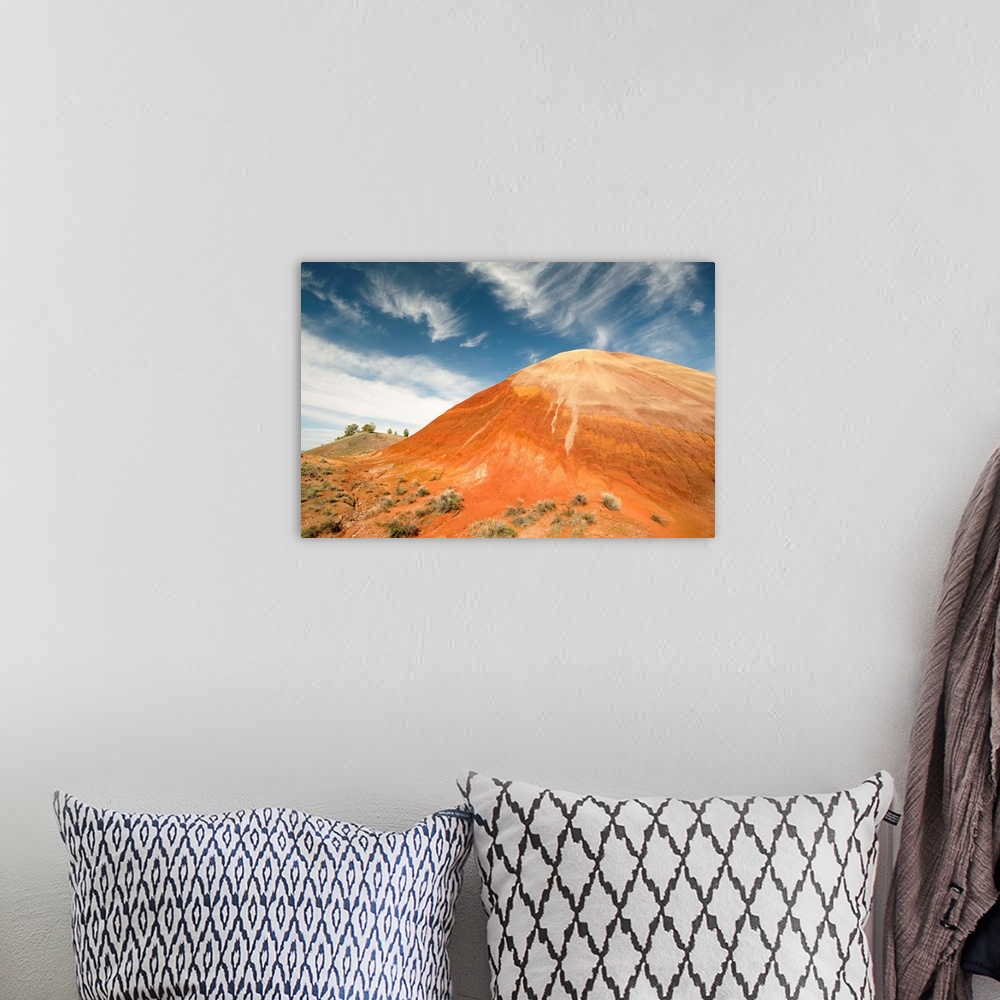 A bohemian room featuring Painted Hills, colorful Bentonite clay deposits, John Day Fossil Beds National Monument, central ...