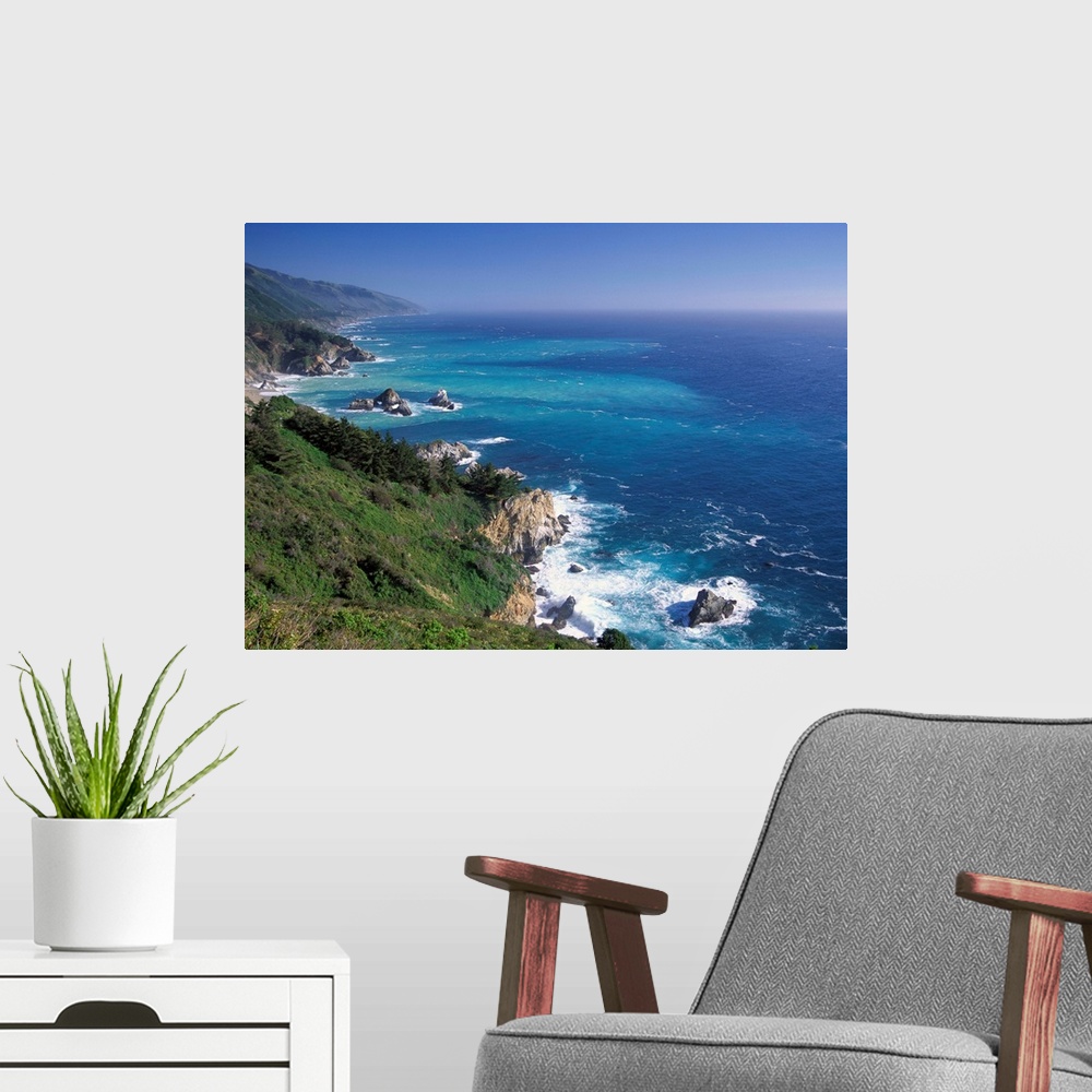 A modern room featuring Big Sur coast near Grimes Point, California