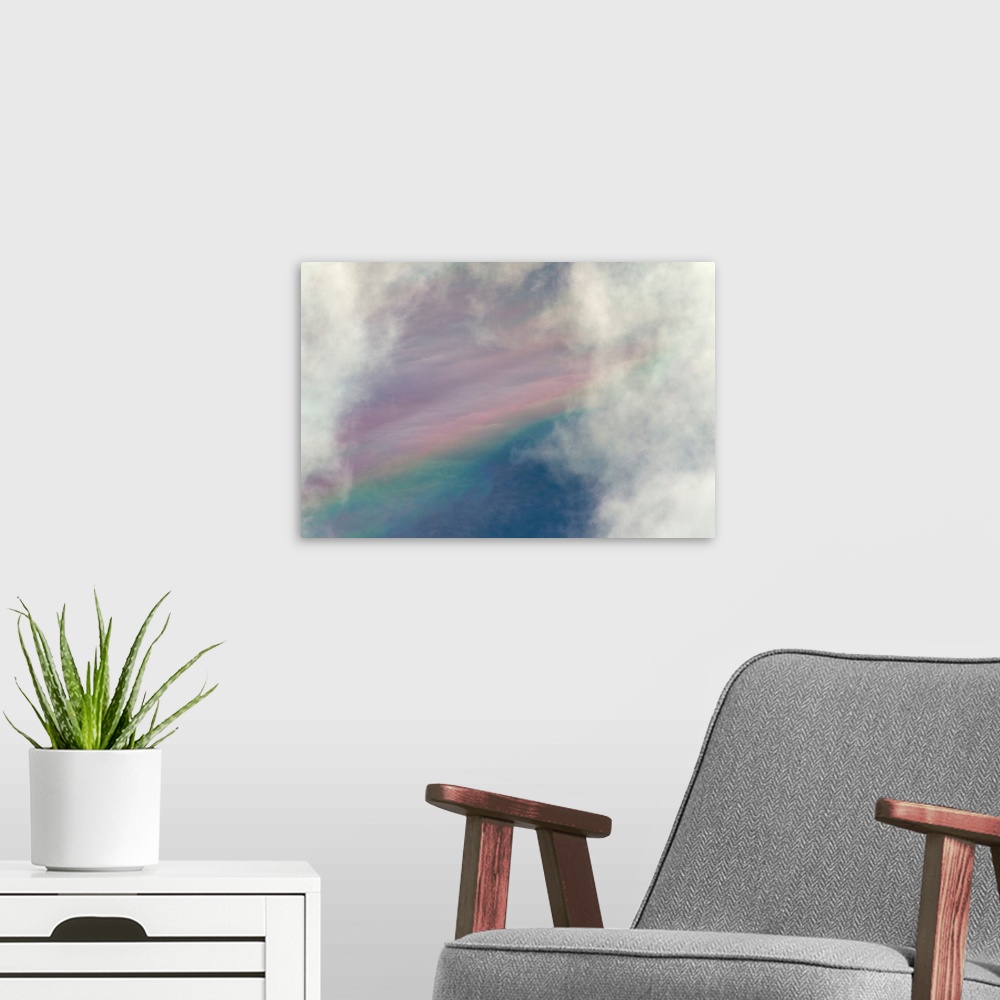 A modern room featuring Clouds and Faint Rainbow Denali National Park