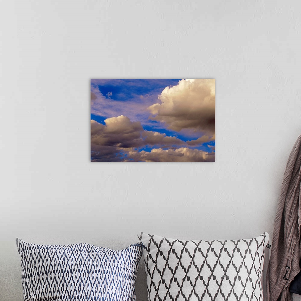 A bohemian room featuring Colorful clouds against blue sky, New Mexico