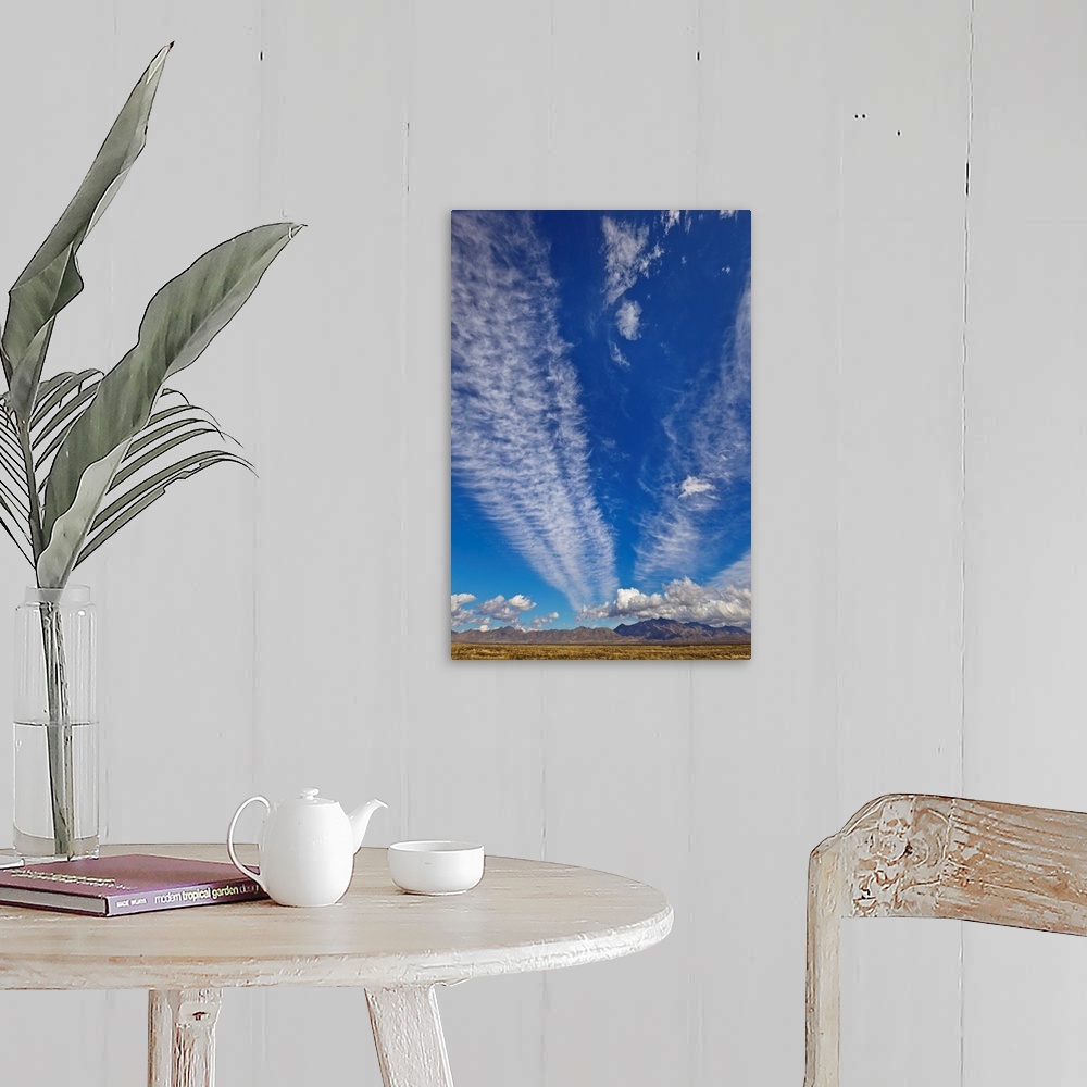 A farmhouse room featuring Contrails and Cumulus Cloud New Mexico