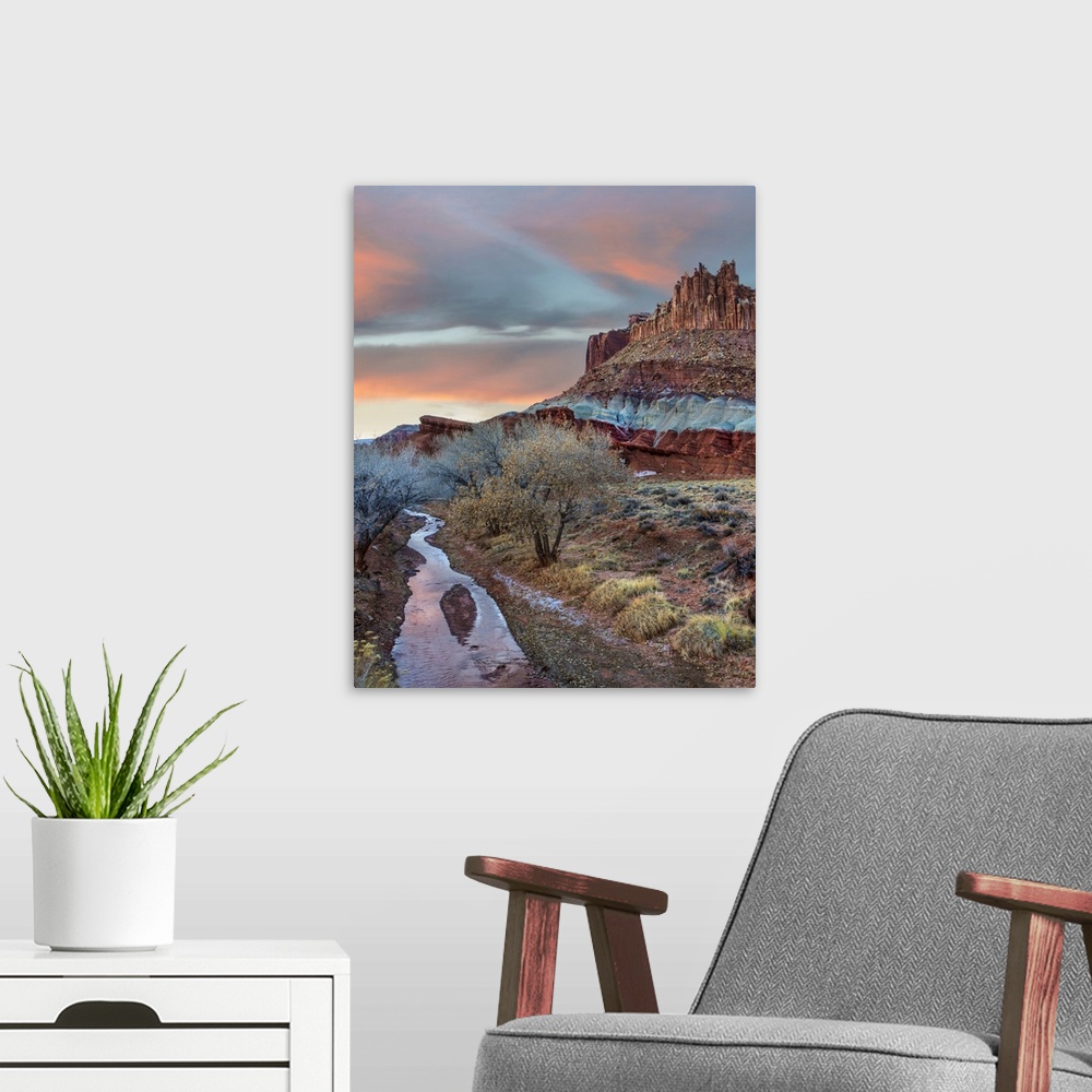 A modern room featuring Creek, Castle Mountain, Capitol Reef National Park, Utah