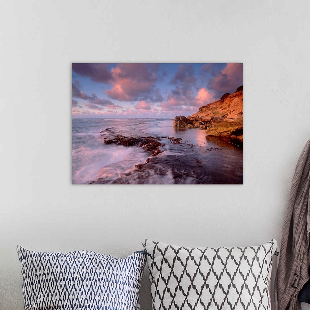 A bohemian room featuring Dawn from the base of Makewehi Cliffs near Shipwreck Beach, Keoneloa Bay, Kauai, Hawaii