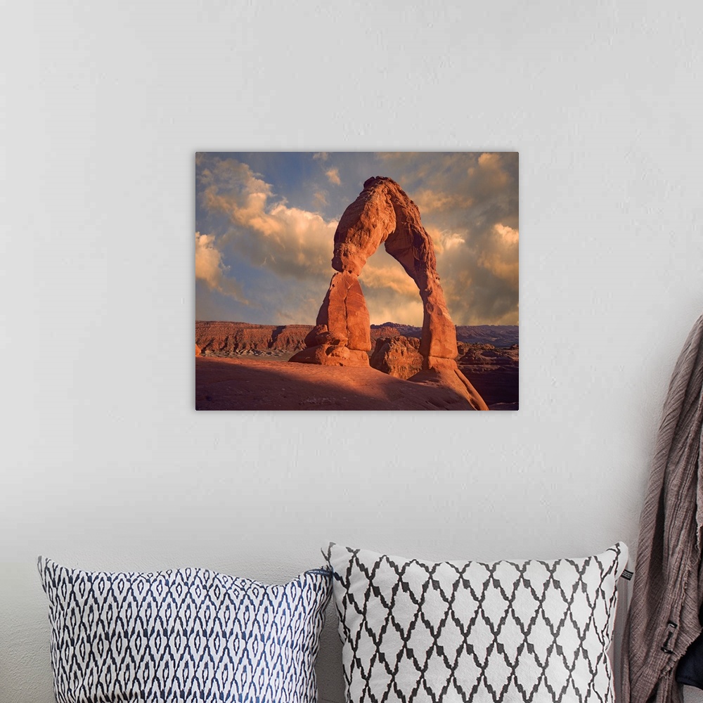 A bohemian room featuring Delicate Arch in Arches National Park, Utah