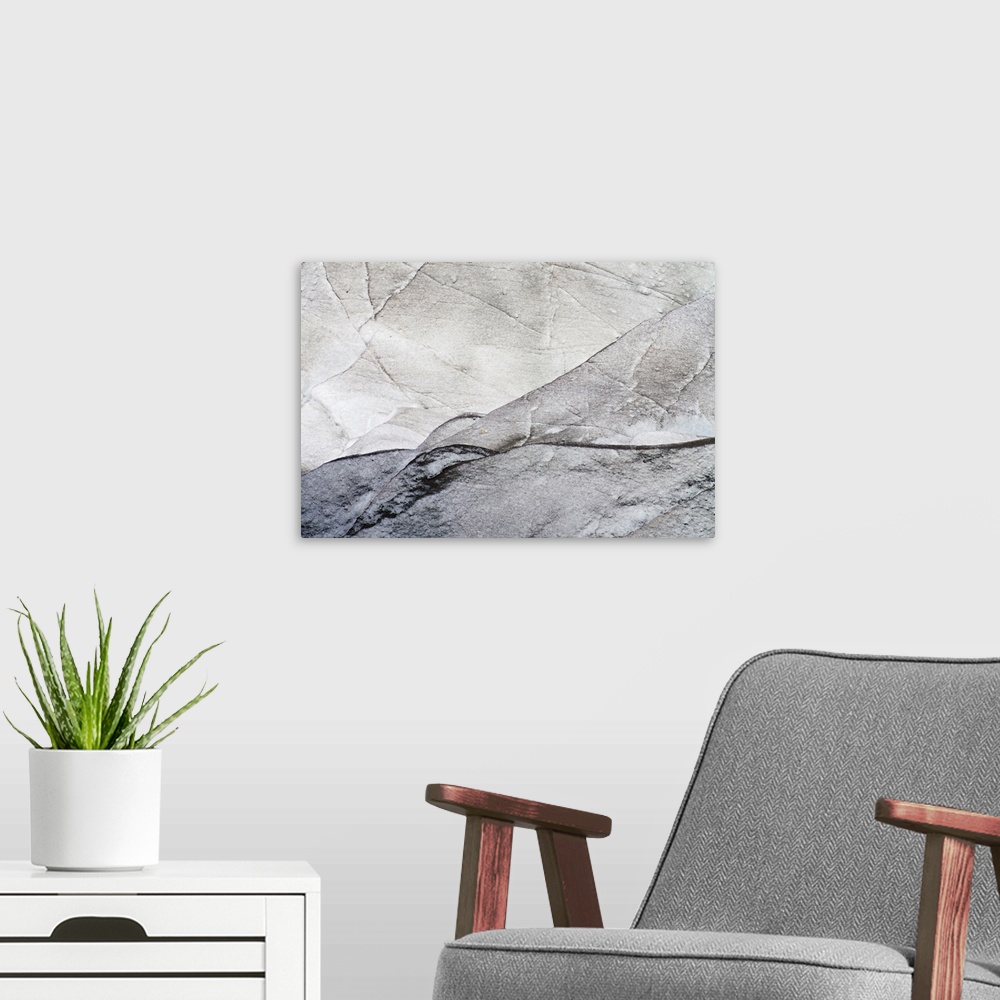 A modern room featuring Detail of Ice,  Aletsch Glacier, Bernese Alps, Valais, Switzerland