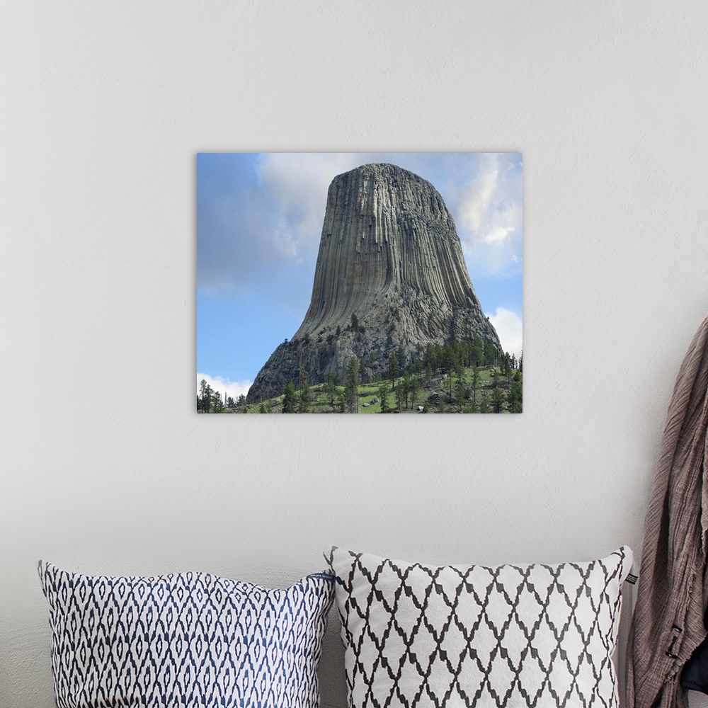 A bohemian room featuring Devil's Tower National Monument, sacred site for Native Americans, Wyoming
