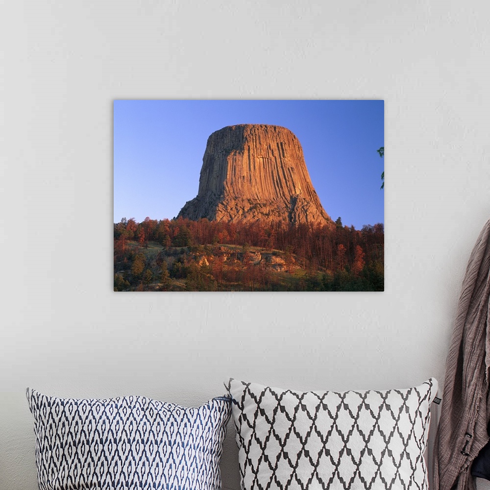 A bohemian room featuring Devil's Tower National Monument showing famous basalt tower, Wyoming