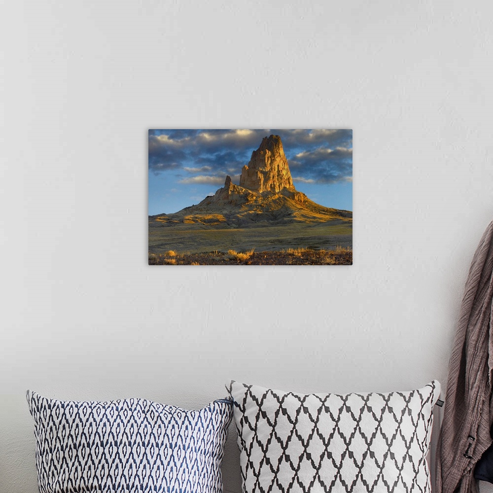 A bohemian room featuring El Capitan, also called Agathla Peak, Monument Valley Navajo Tribal Park, Arizona