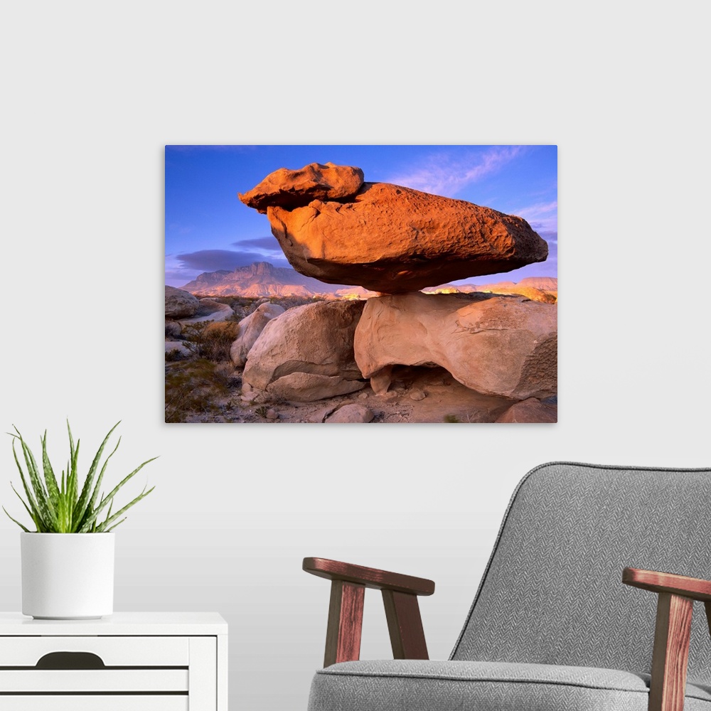 A modern room featuring El Capitan and Balanced Rock, Guadalupe Mountains National Park, Texas