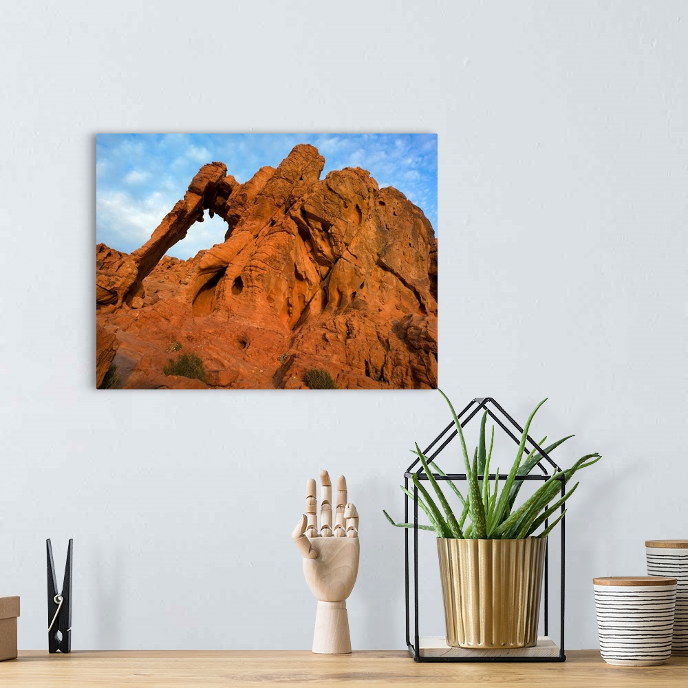 A bohemian room featuring Elephant Rock, a unique sandstone formation, Valley of Fire State Park, Nevada