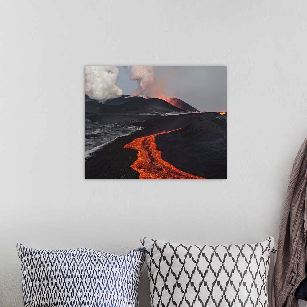 A bohemian room featuring Eruption of Tolbachik Volcano, Kamchatka, Russia
