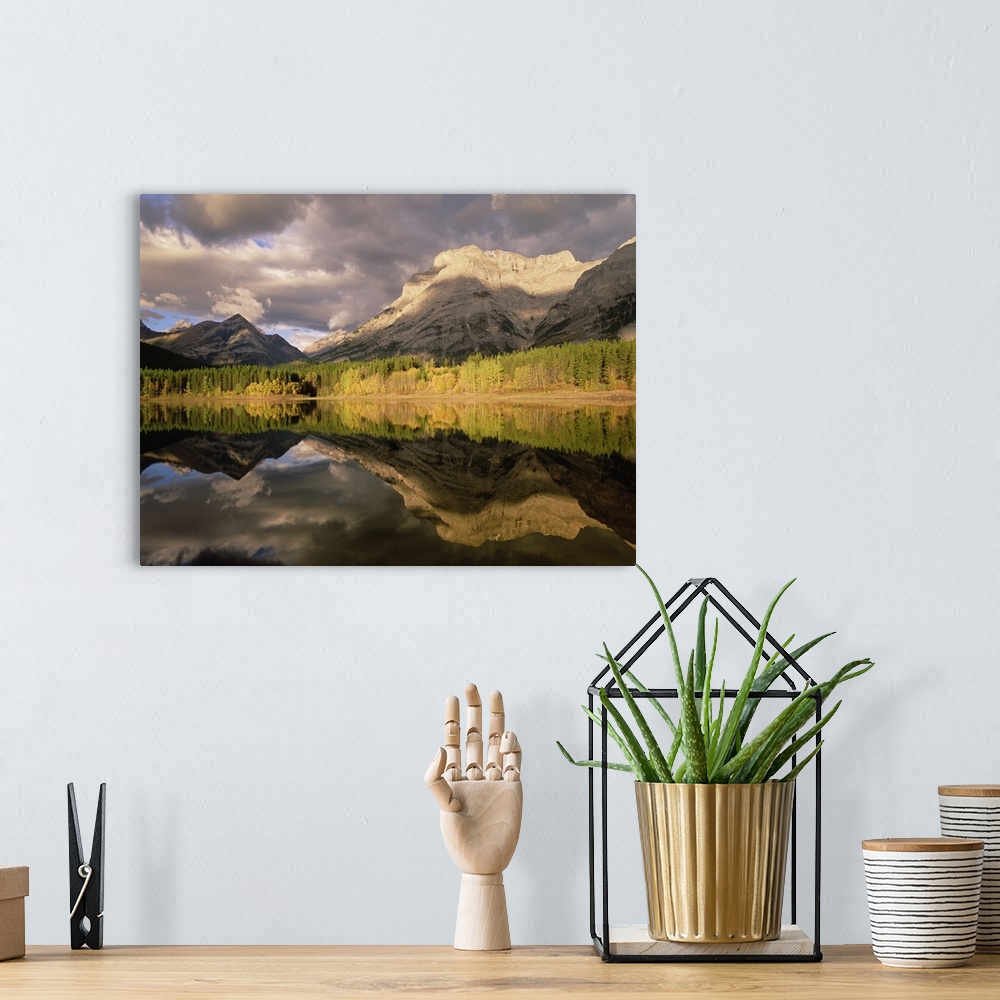 A bohemian room featuring Fortress Mountain and Mt Kidd at Wedge Pond, Kananaskis Country, Alberta, Canada