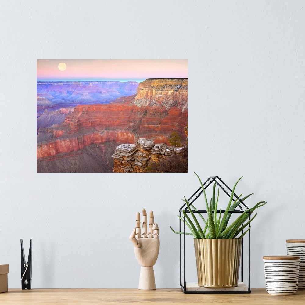 A bohemian room featuring Amazing landscape photograph of the famous Southwest American canyon the captures a wide variety ...