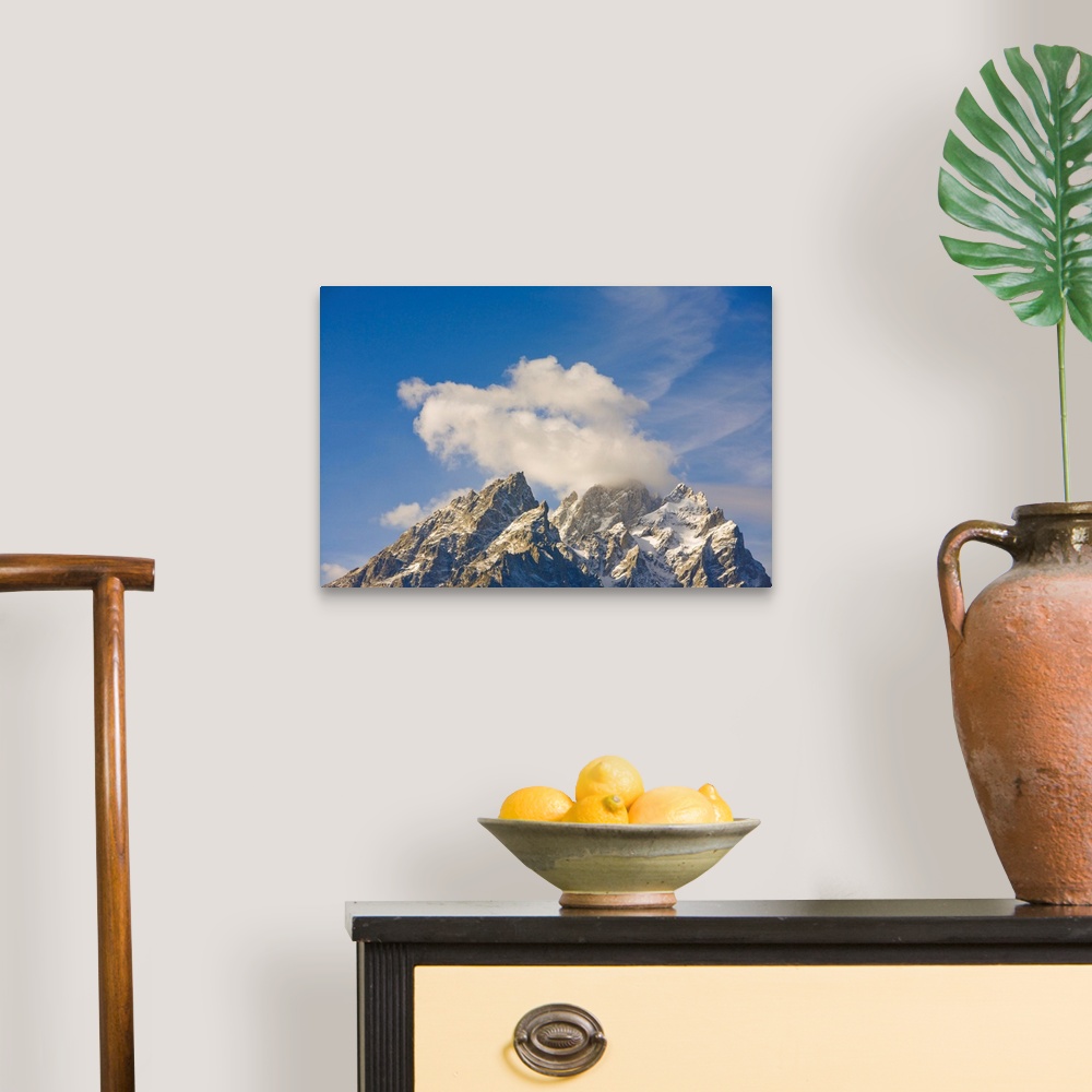 A traditional room featuring Grand Teton Peak and Cumulus Clouds