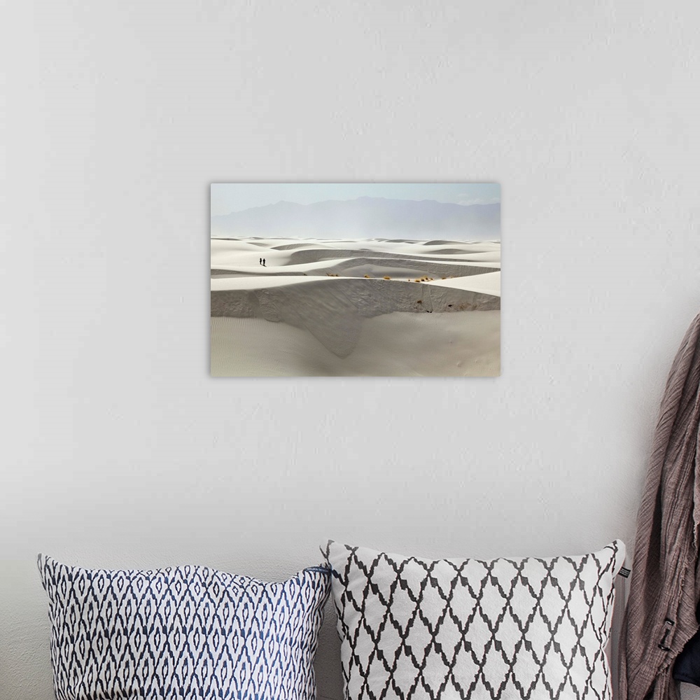 A bohemian room featuring Hikers and Gypsum Dunes White Sands National Monument New Mexico