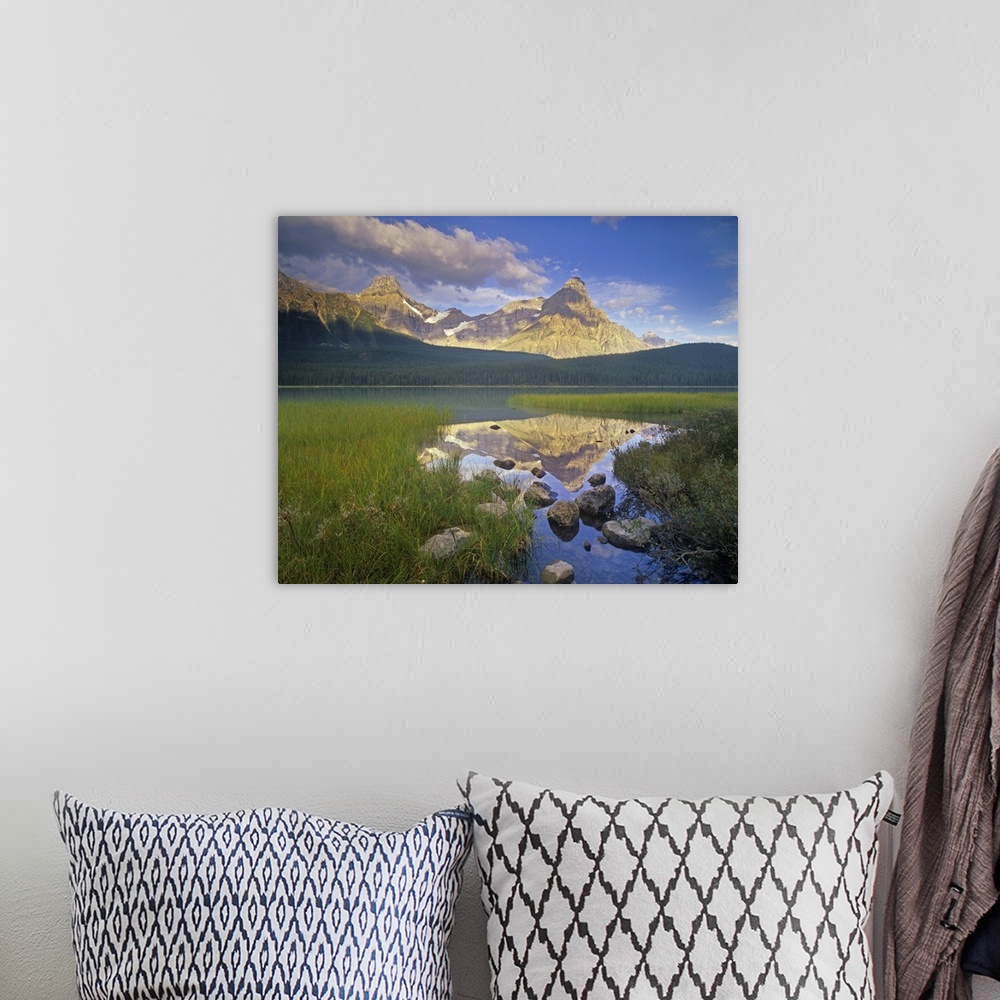 A bohemian room featuring Howse Peak and Mount Chephren, Waterfowl Lake, Banff National Park, Alberta, Canada