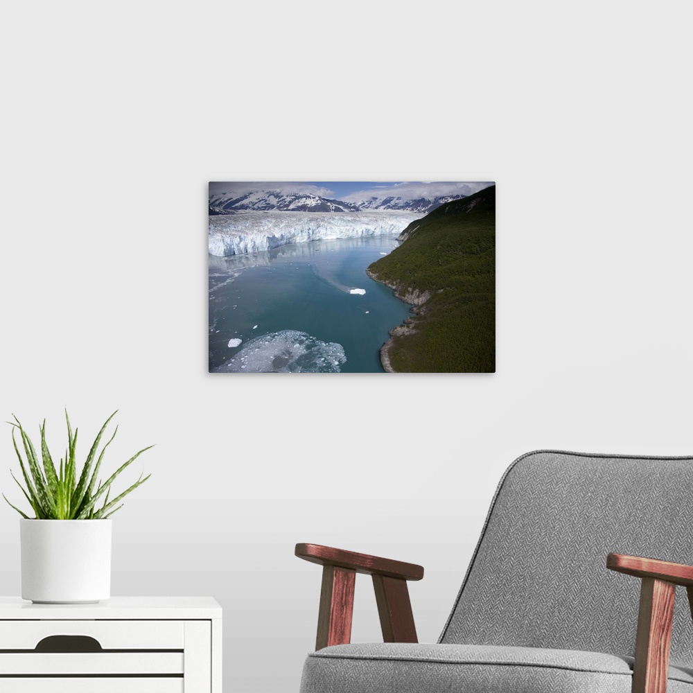 A modern room featuring Largest Tidewater Glacier in continental North Amerika: Hubbard Glacier encroaching on Gilbert Po...